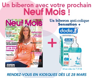 Un biberon Dodie avec votre prochain Neuf Mois !