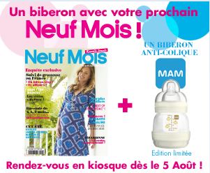 Un biberon MAM avec votre prochain Neuf Mois !